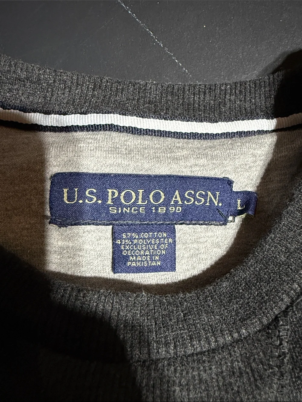 Polo by Ralph Lauren Dark Gray Crewneck Sweater with Red Polo Pony